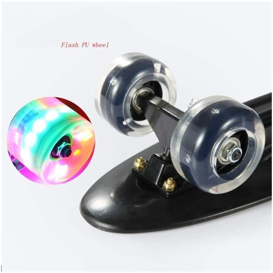 22 Inch Skateboard with LED Light Up PU Wheels And Bendable Deck - 1pc