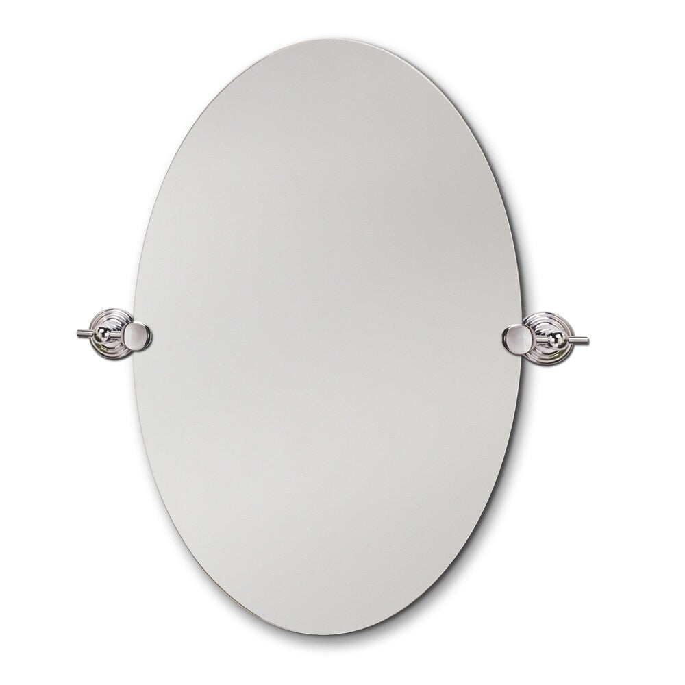 22 x 28 Chrome Swivel Oval Wall Mirror - 22 x 28