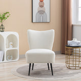 22.50''W Boucle Upholstered Armless Accent Chair Modern Slipper Chair, Cozy Curved Wingback Armchair, Corner Side Chair