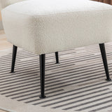 22.50''W Boucle Upholstered Armless Accent Chair Modern Slipper Chair, Cozy Curved Wingback Armchair, Corner Side Chair