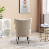 22.50''W Boucle Upholstered Armless Accent Chair Modern Slipper Chair, Cozy Curved Wingback Armchair, Corner Side Chair