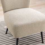 22.50''W Boucle Upholstered Armless Accent Chair Modern Slipper Chair, Cozy Curved Wingback Armchair, Corner Side Chair