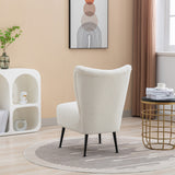 22.50''W Boucle Upholstered Armless Accent Chair Modern Slipper Chair, Cozy Curved Wingback Armchair, Corner Side Chair
