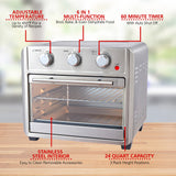 22.7 Liter Quart Stainless Steel Convection Air Fryer Toaster Oven