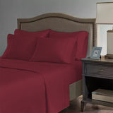 2200 Count 6 Pc Premium Bamboo Deep Pocket CalKing Sheet Burgundy