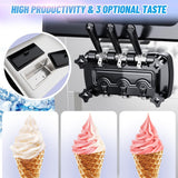 2200W Commercial Ice Cream Machine, 2+1 Flavors Soft Serve Ice Cream Maker