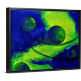 "Abstract 018003" Black Float Frame Canvas Art