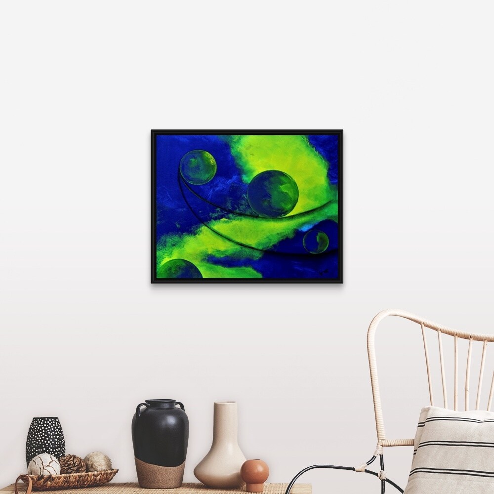 "Abstract 018003" Black Float Frame Canvas Art