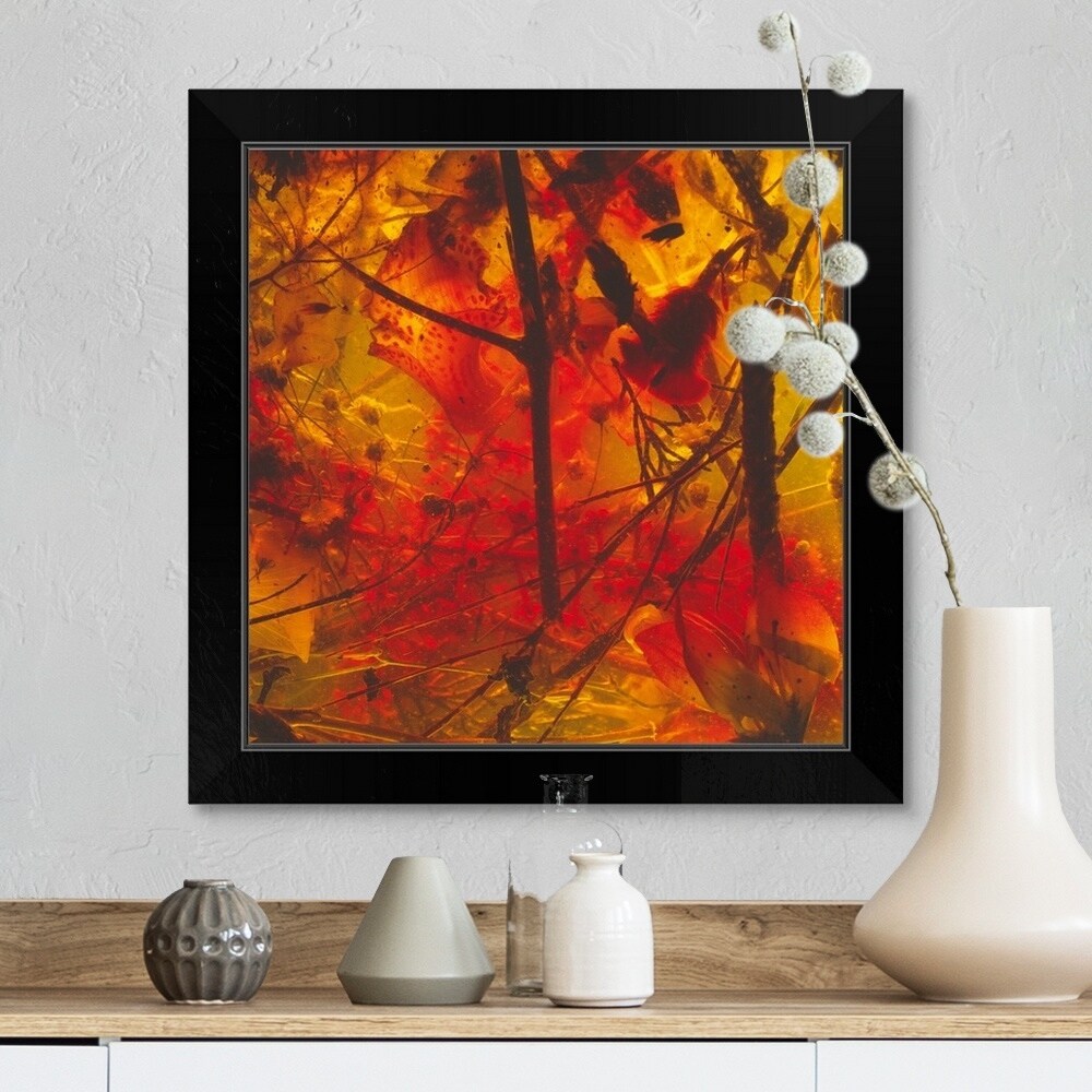 "Abstract Plants & Flowers Detail" Black Framed Print