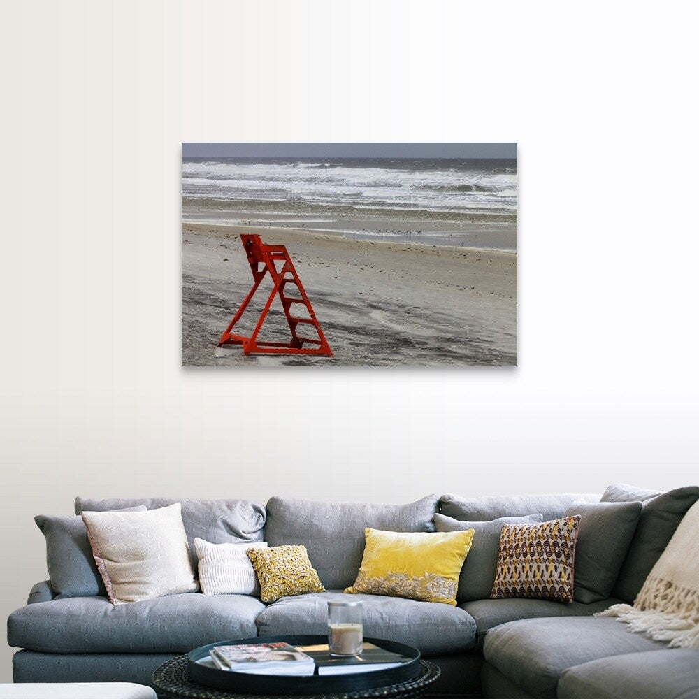 "An empty lifeguard chair" Canvas Wall Art