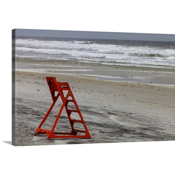 "An empty lifeguard chair" Canvas Wall Art