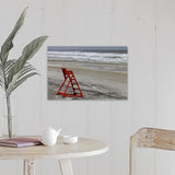 "An empty lifeguard chair" Canvas Wall Art