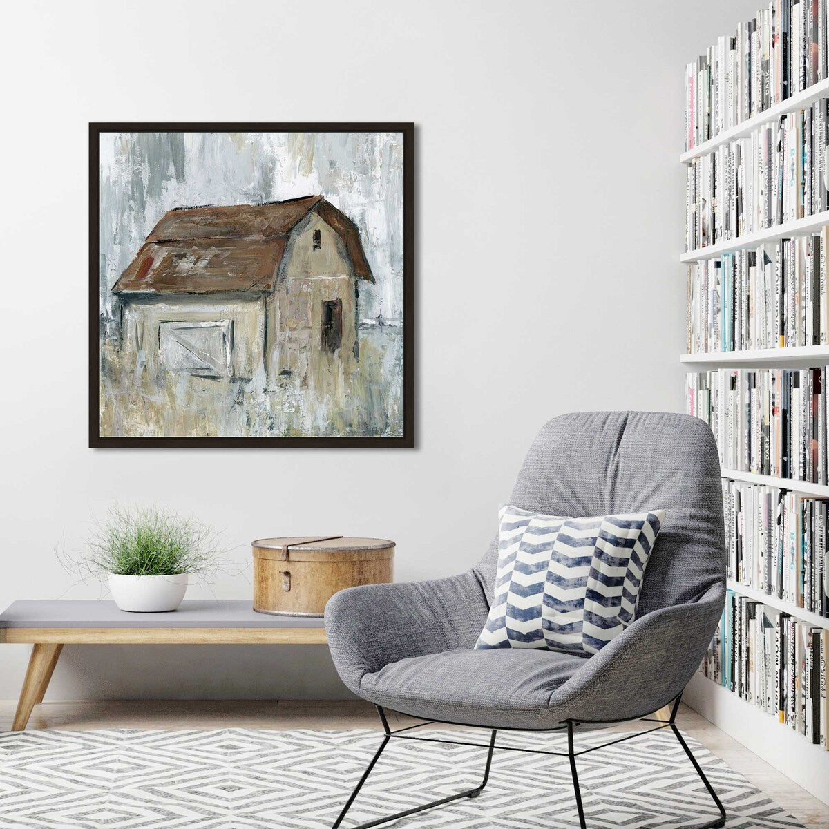 "Barn At Dusk" by Carol Robinson Print on Floating Canvas