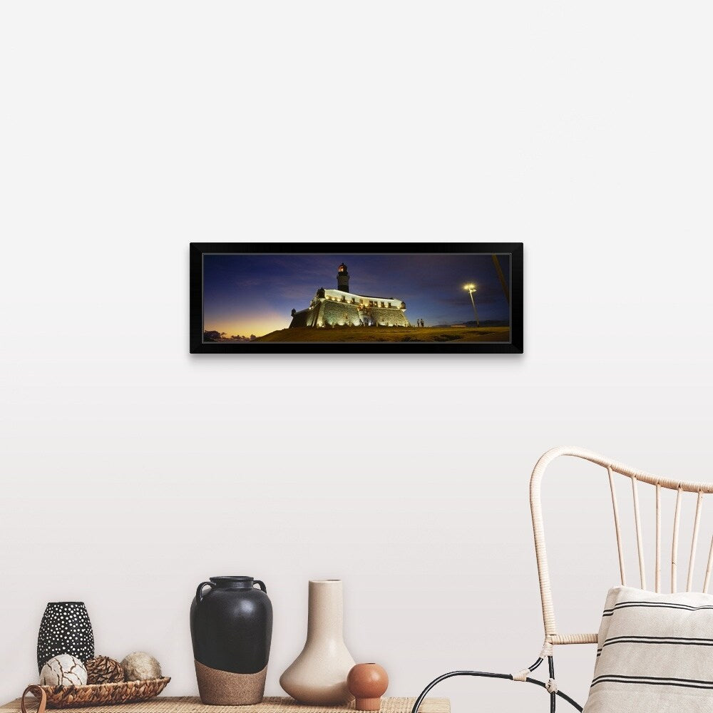 "Barra Lighthouse at Dusk Salvador Bahia Brazil" Black Framed Print