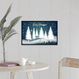 "Beary Christmas" Black Float Frame Canvas Art