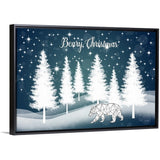 "Beary Christmas" Black Float Frame Canvas Art