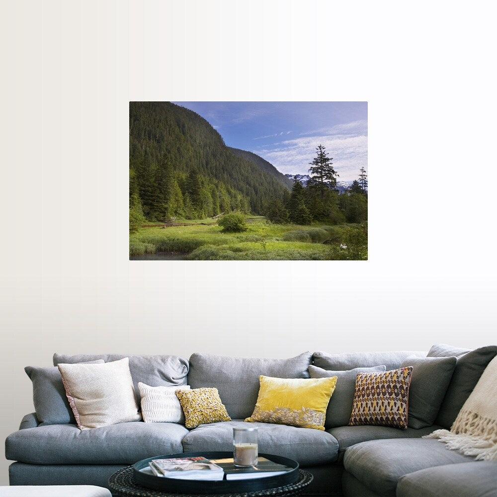 "Bedwell sound mountains and forest, Columbia" Poster Print - Multi
