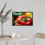 "Bell peppers" Black Float Frame Canvas Art