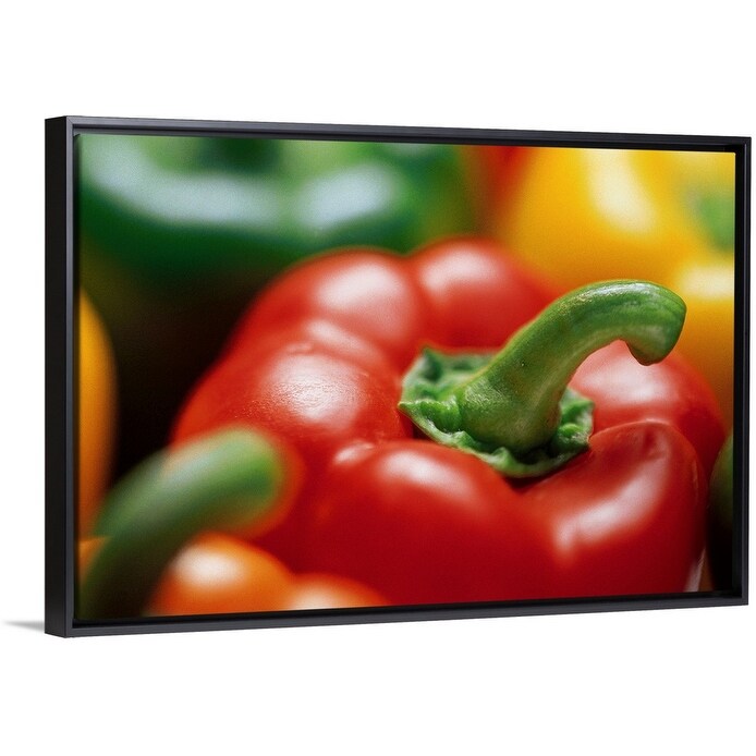 "Bell peppers" Black Float Frame Canvas Art