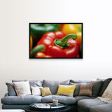 "Bell peppers" Black Float Frame Canvas Art