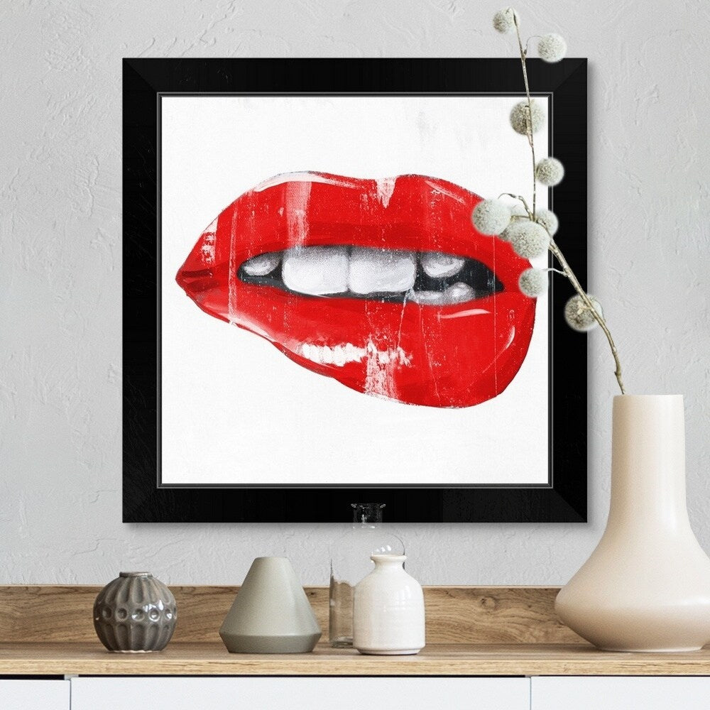 "Biting Down II" Black Framed Print