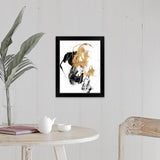 "Black and Gold Splash II" Black Framed Print