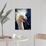 "Black lit Egret" Canvas Wall Art