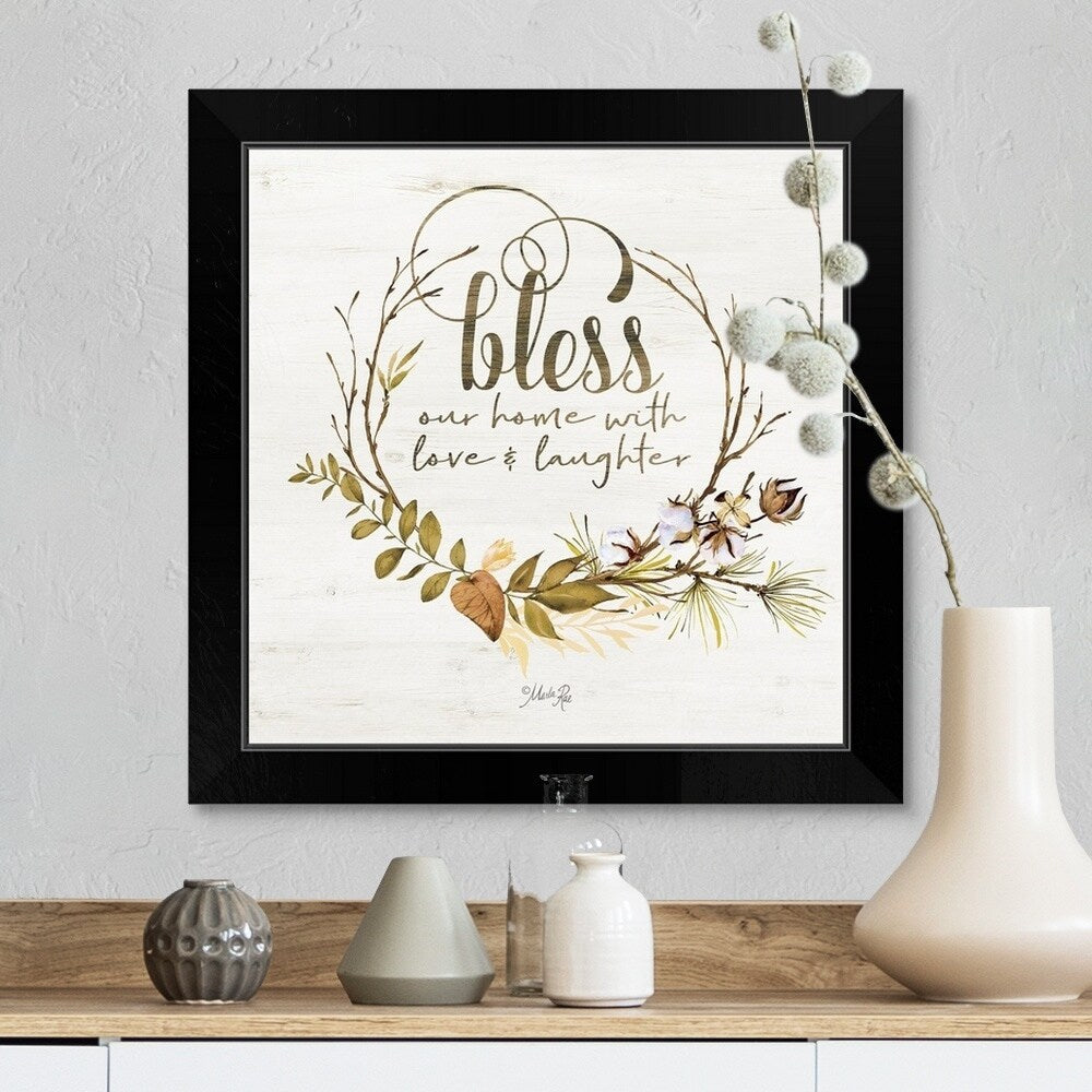 "Bless Our Home Fall Foliage" Black Framed Print