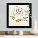 "Bless Our Home Fall Foliage" Black Framed Print