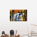 "Bond Falls dressed in Autumn colors Paulding Michigan." Poster Print - Multi