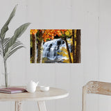 "Bond Falls dressed in Autumn colors Paulding Michigan." Poster Print - Multi