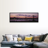 "Bridge across a river, Ben Franklin Bridge, Philadelphia, Pennsylvania" Black Float Frame Canvas Art