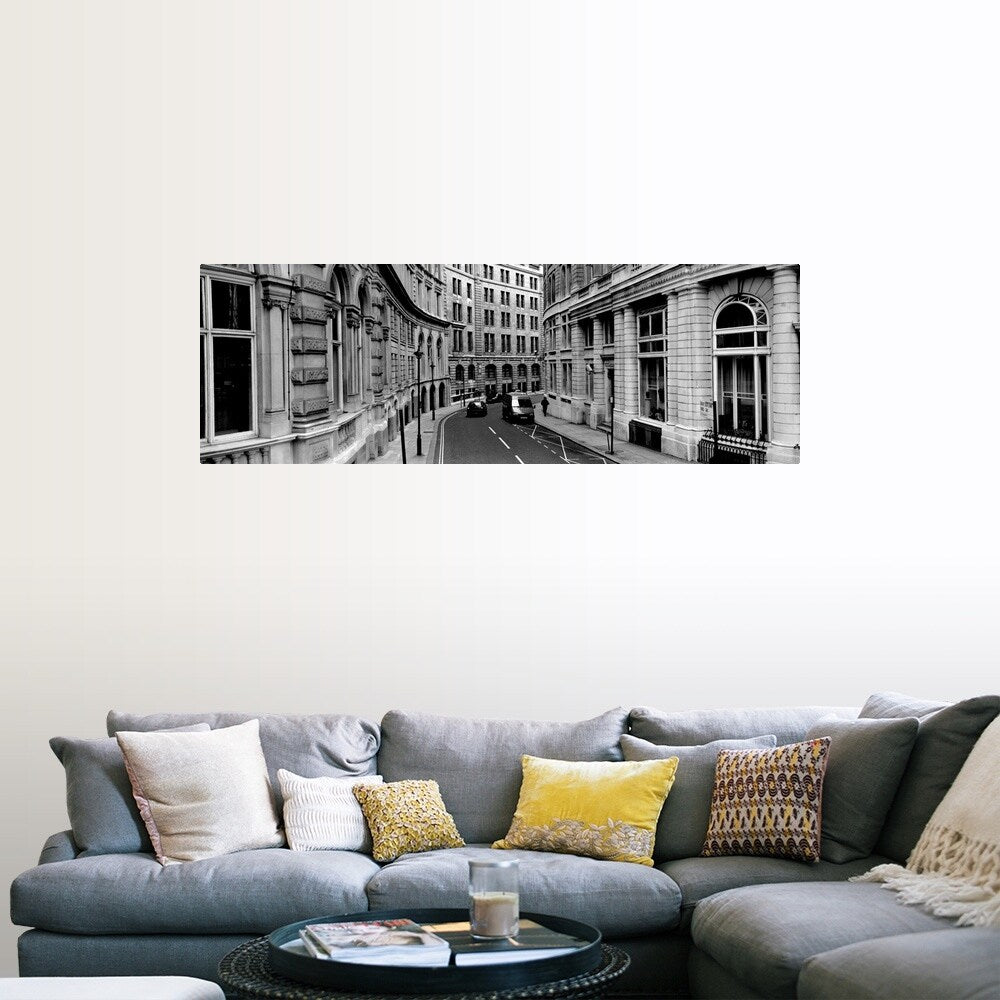 "Buildings along a road, London, England" Poster Print - Multi