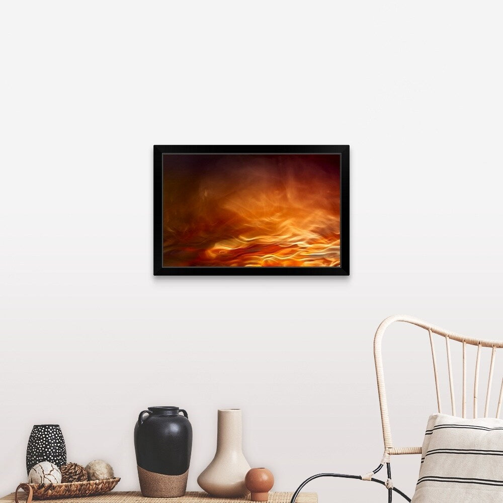 "Burning water" Black Framed Print