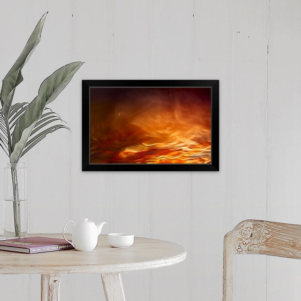 "Burning water" Black Framed Print