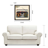 "CIA Boombox" Alex Zeng's signed Hand-made Dimensional Wall Art Collage, under glass and a black shadow box frame