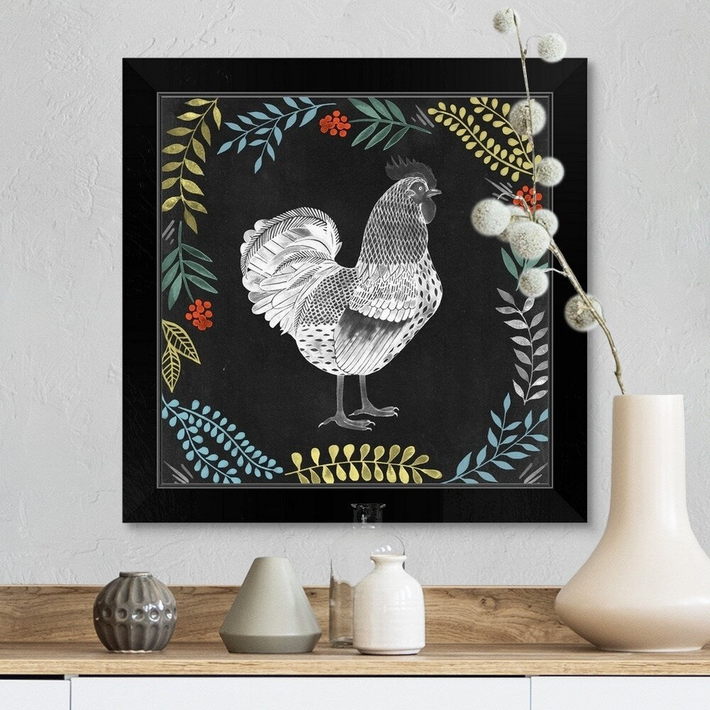 "Chalkboard Farmhouse Collection F" Black Framed Print
