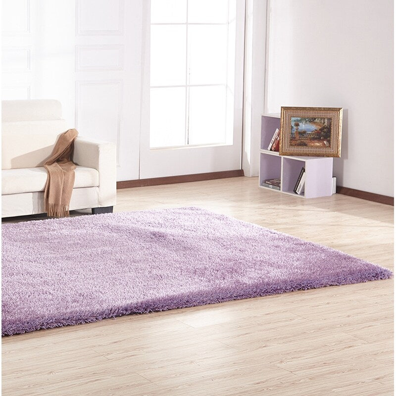 "Chubby Shaggy" Hand Tufted Area Rug - Lavender purple - 6' X 8'