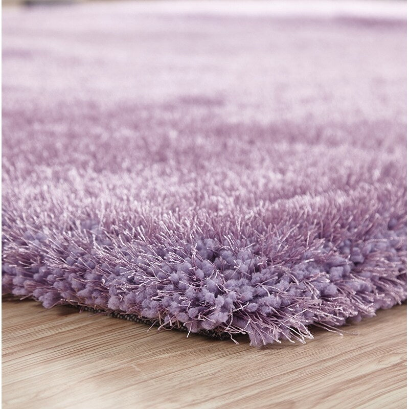 "Chubby Shaggy" Hand Tufted Area Rug - Lavender purple - 6' X 8'