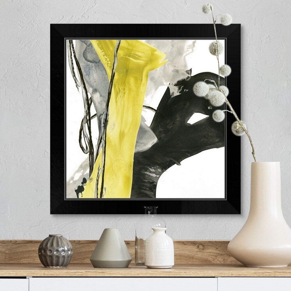 "Citron Flux I" Black Framed Print