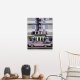 "Classic Car Colony Hotel Miami Beach FL" Canvas Wall Art