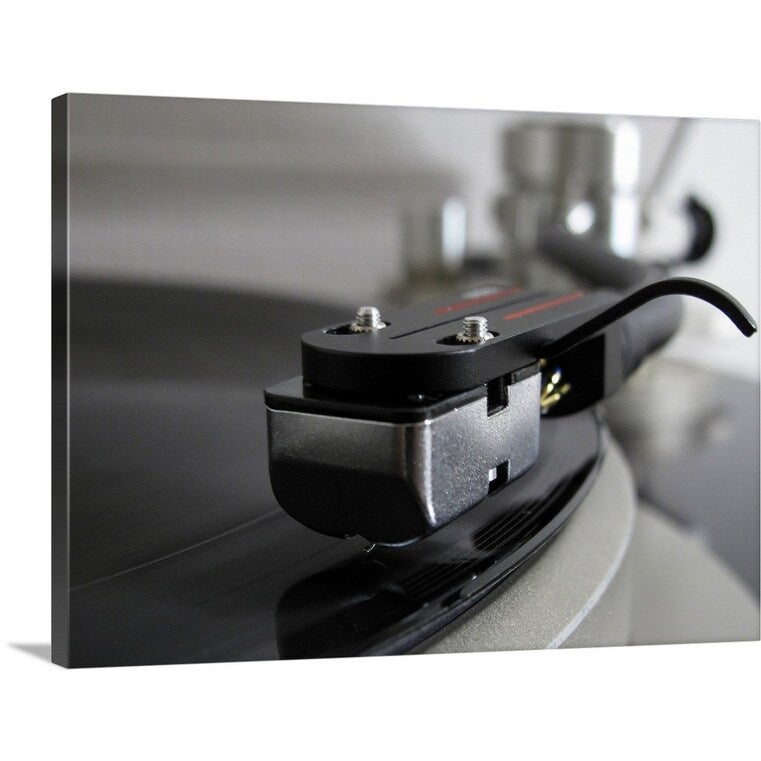 "Close up of record player." Canvas Wall Art