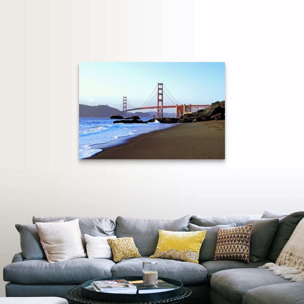 "Coastline of California with Golden Gate Bridge" Canvas Wall Art
