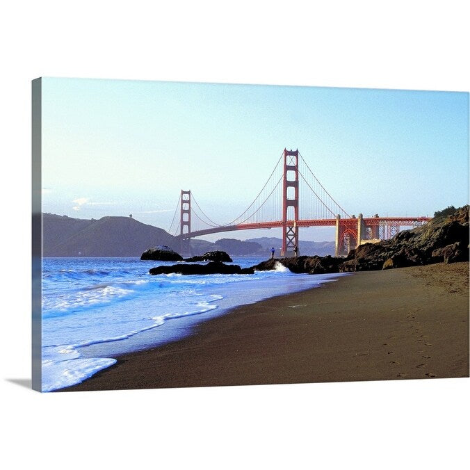 "Coastline of California with Golden Gate Bridge" Canvas Wall Art
