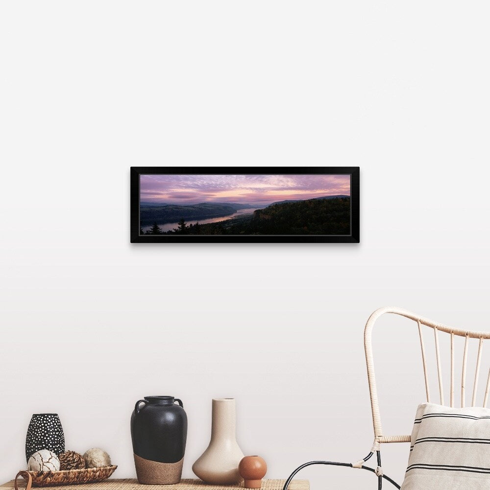"Columbia River Gorge OR" Black Framed Print
