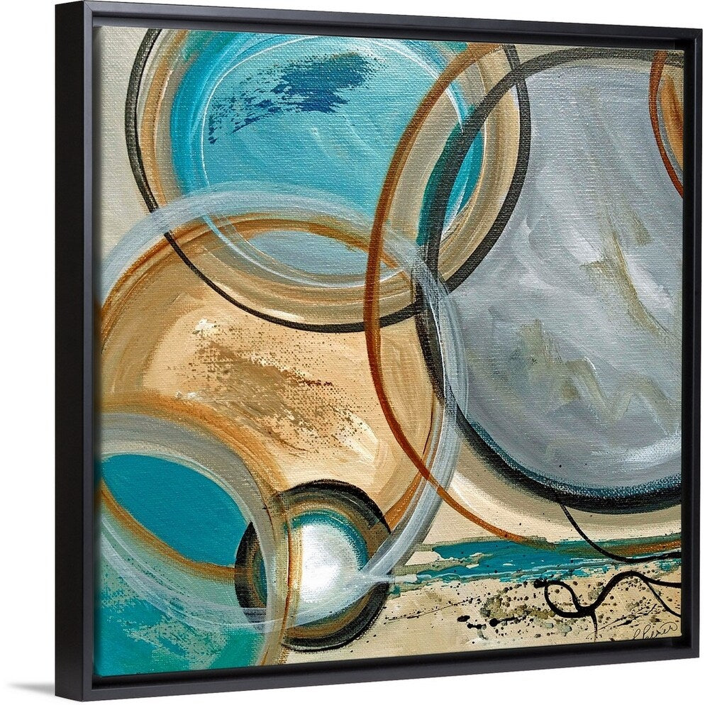"Congestion" Black Float Frame Canvas Art