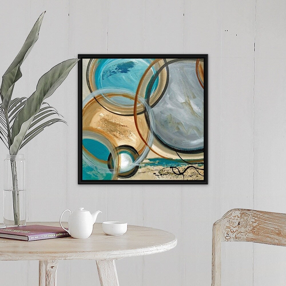 "Congestion" Black Float Frame Canvas Art
