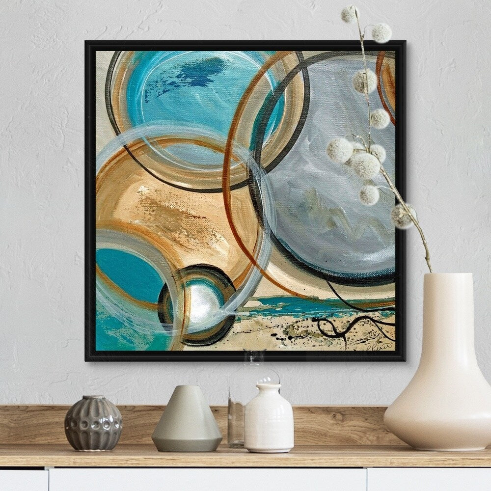 "Congestion" Black Float Frame Canvas Art