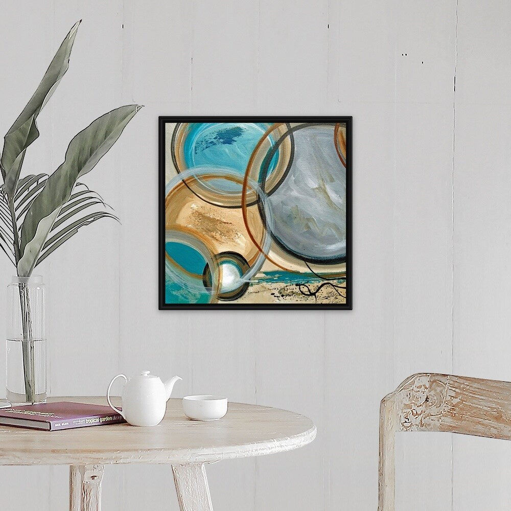 "Congestion" Black Float Frame Canvas Art