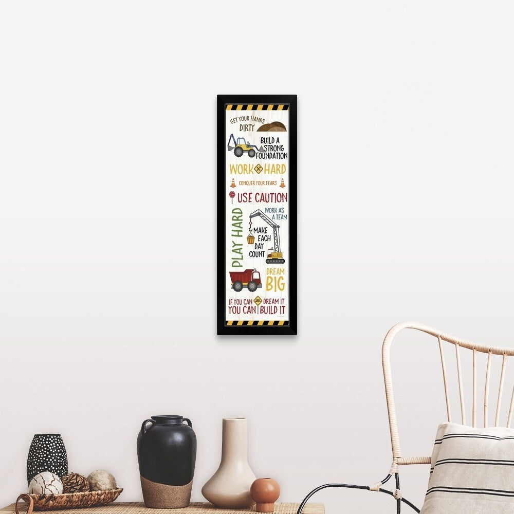 "Construction Sign" Black Framed Print